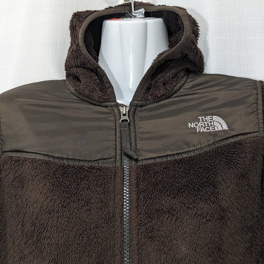 The North Face Oso Fleece Hoodie Jacket Brown Girls Size L EUC - Picture 3 of 10